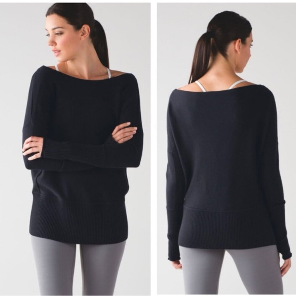 Lululemon Sattva Sweater Wool Lightweight Soft Stretch Wide Hem Dolman Minimal 6
